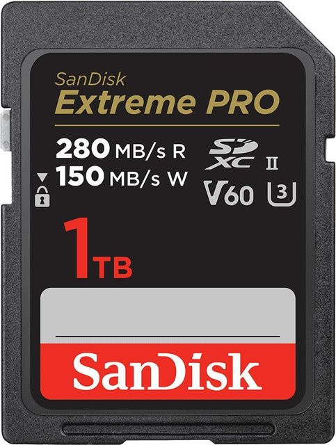 SanDisk Extreme Pro SDXC Speicherkarte 1TB in Schwarz, Video Class V60, UHS-II, U3, Class10 - Bild 1