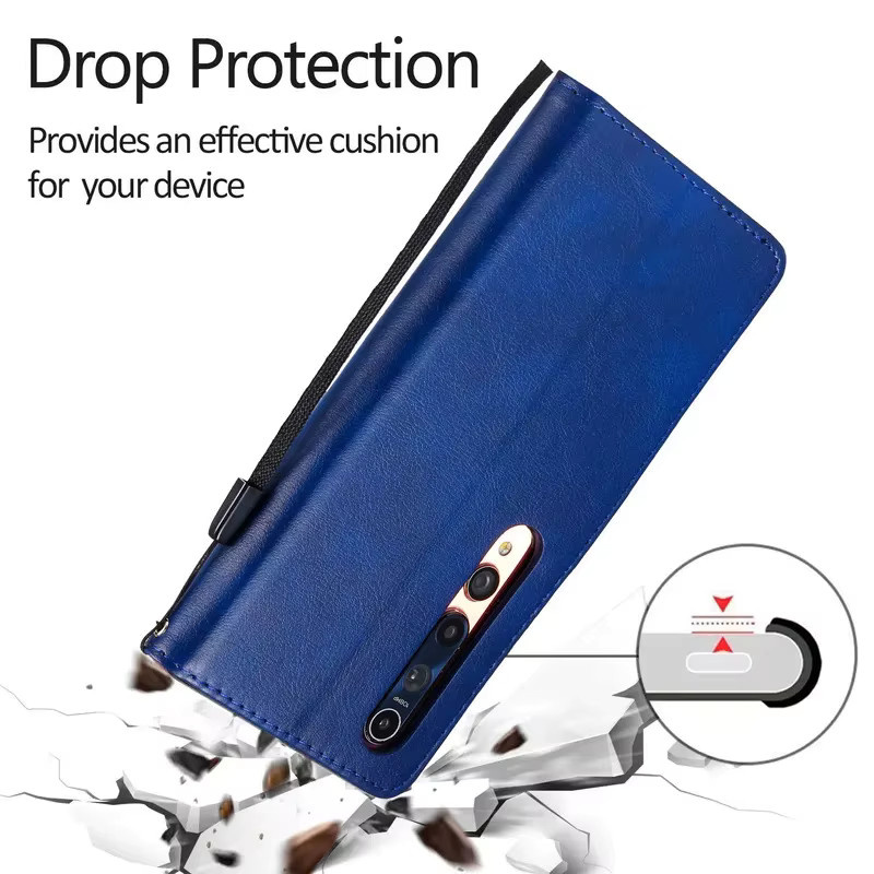Leder-Wallet-Case für Google Pixel 3A, 4A, 5A, 5G mit Kartenfächern und Standfunktion in Rot oder Blau - Bild 5
