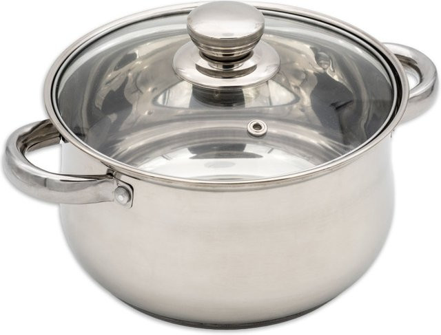 GRANA HOME Bratentopf Comfort Line mit Glasdeckel aus Edelstahl, Silber, Durchmesser: 18 cm, Höhe: 10 cm, 2,5 l - Bild 1
