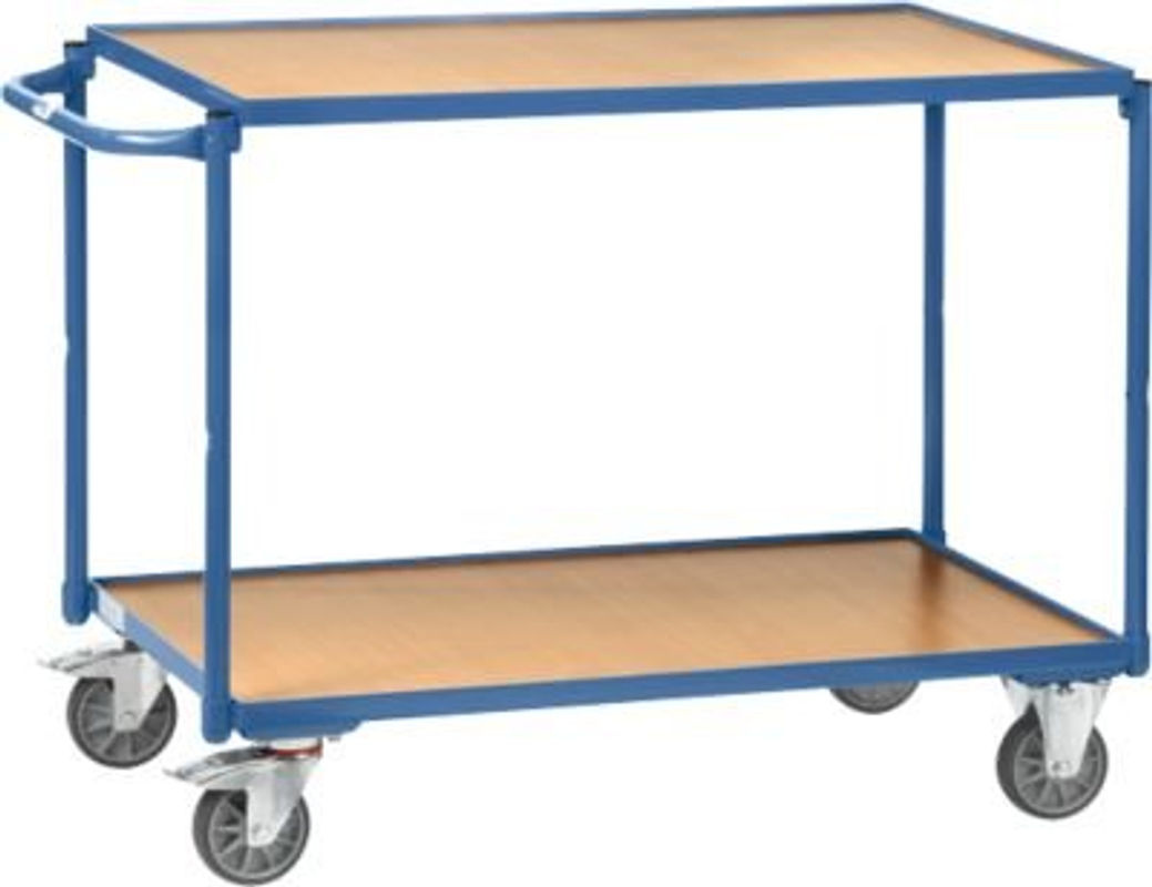 Fetra Tischwagen 2942 mit 2 Etagen in Blau, Tragkraft 300 kg, B: 60 cm, T: 100 cm, H: 120 cm - Bild 2