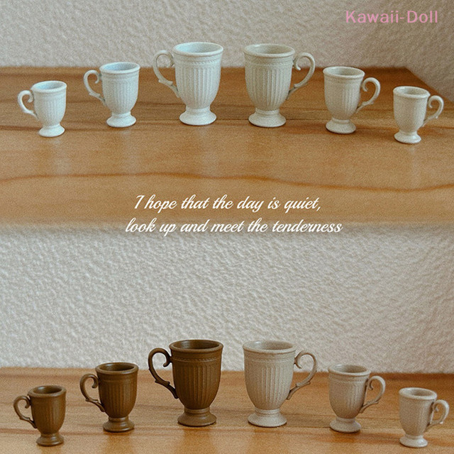 DIAPER&CORED Mini Legierung Kaffee Tasse mit Griff, Puppenhaus Zubehör, Metall - Bild 1