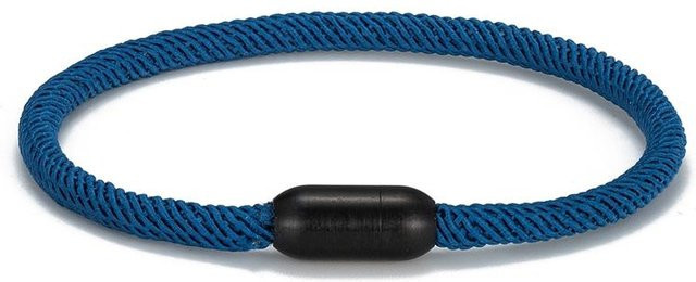 YULIN Armband, Marineblaues Faden-Seil, Edelstahl, Magnet, 19cm, Unisex - Bild 1