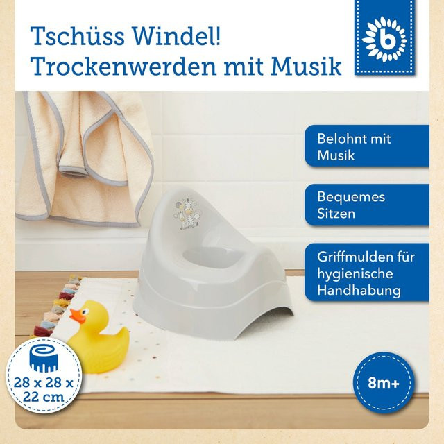 Bieco Musik-Töpfchen aus Kunststoff in Grau, B/T/H: 28,0 x 22,0 x 28,0 cm - Bild 1