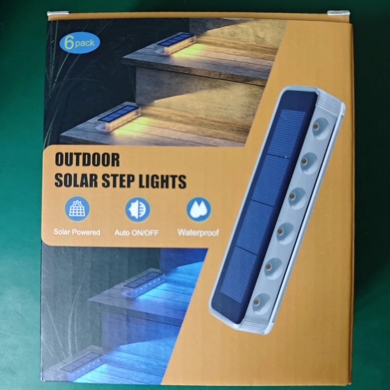 Yilaie 6er Pack Solar LED Treppenleuchten IP68 wasserdicht für Garten und Außenbereich, Warmweiß, Rechteckig - Bild 5