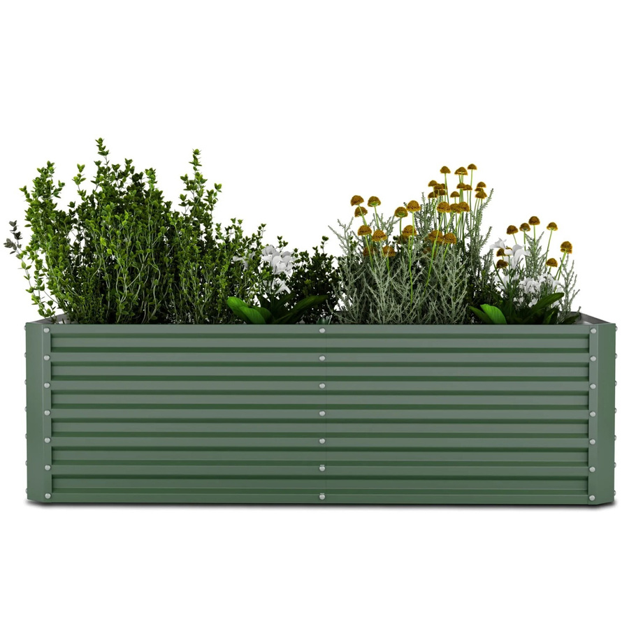 Blumfeldt High Grow Straight Hochbeet aus Stahl in Dunkelgrün, B/T/H: 200 x 60 x 100 cm, 1.200 L Volumen - Bild 2