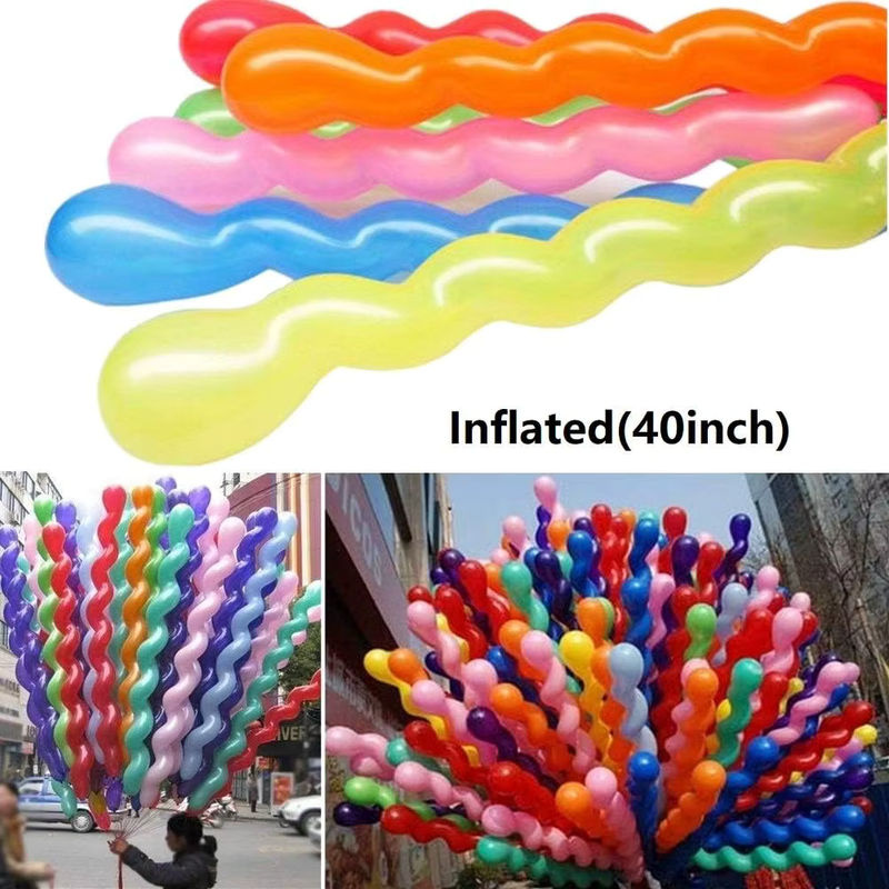 100 Stück bunte Latex-Spiralballons in 40 Zoll für deine Geburtstagsfeier und Mottoparty, mehrfarbig - Bild 3