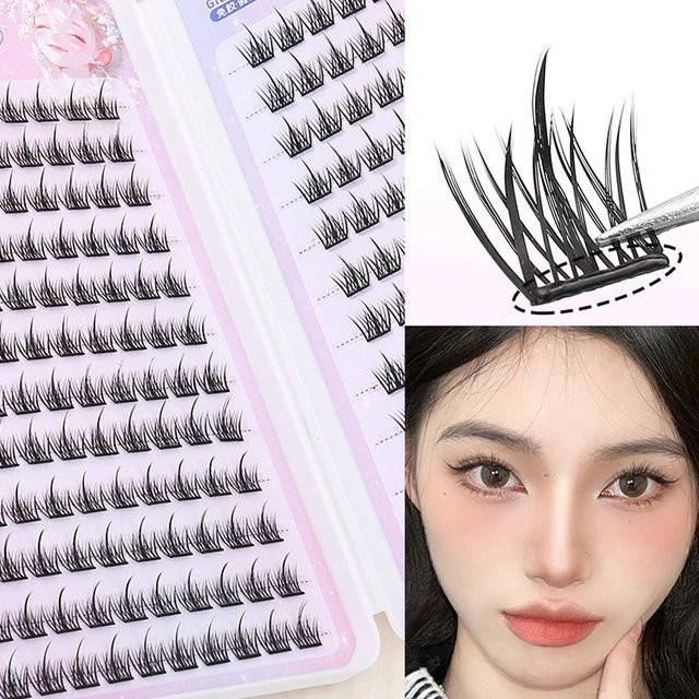 Wimpernverlängerung Einzelcluster, Black, 24 Reihen, Unisex - Bild 1