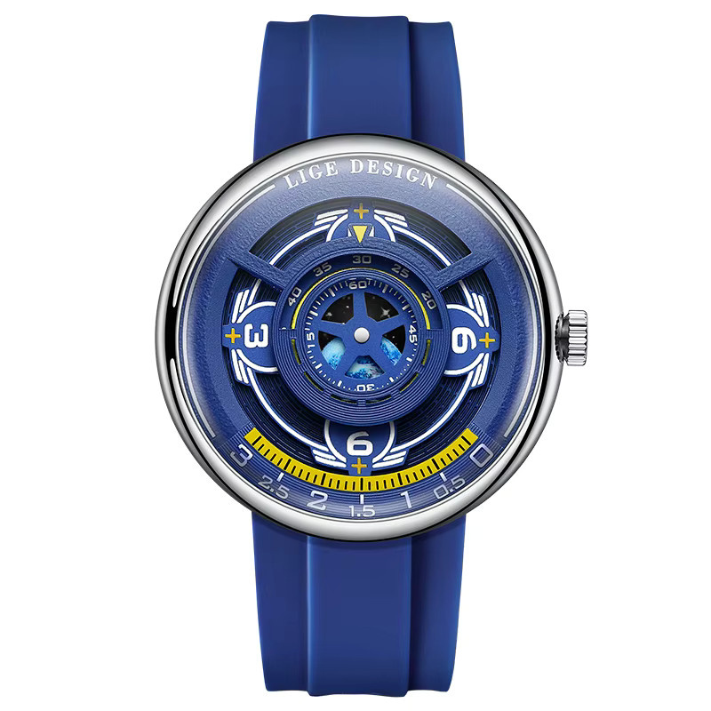 LIGE Armbanduhr, Quarz, Silikonarmband, Blau, Herren - Bild 7