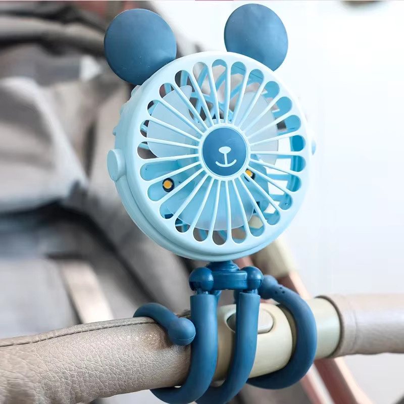 Vvocci Mini USB-Ventilator für Kinderwagen und Autositze, tragbarer und leiser Akku-Ventilator in Blau - Bild 4