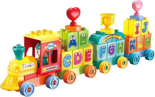 Yiuiuly Großer Alphabet-Zug Baukasten, Lernspielzeug, 60-teiliges Set, ab 3 Jahre - Bild 1