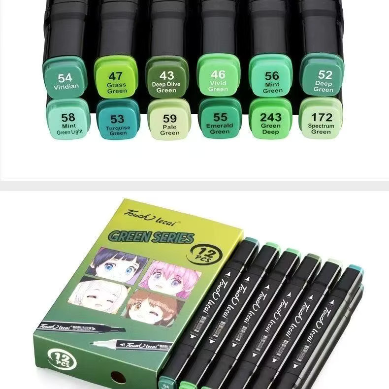 Kissbuty Alkohol Marker Set mit 12 Farben und Dual Brush für Manga und professionelle Zeichnungen - Bild 5