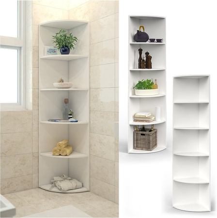 VICCO Eckregal ECKI in Weiß für Küche und Bad, Höhe: 180 cm, Breite: 40 cm, Tiefe: 40 cm