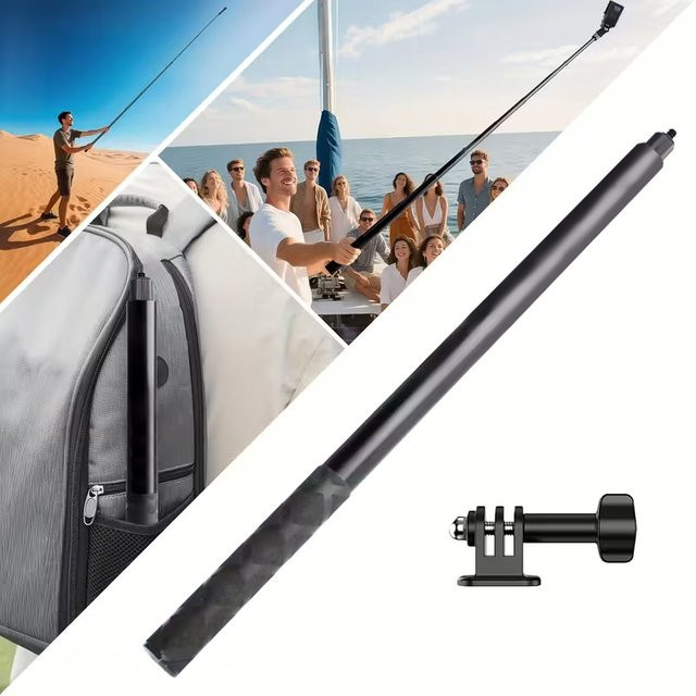 Insta360 Unsichtbarer Selfie-Stick in Schwarz, 3 m ultralang für Insta360 X4, X3, X2, ONE X und Action-Kameras - Bild 1