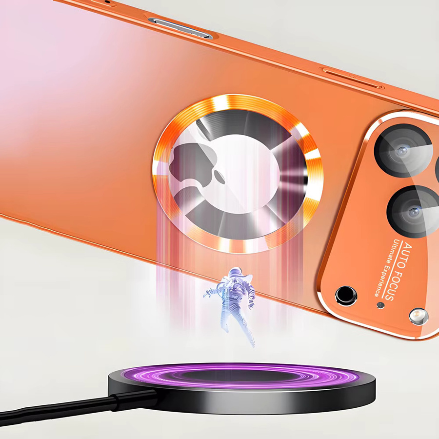 Modische Titan-Magnet-Handyhülle für Apple iPhone in Pink mit Kameraobjektivschutz - Bild 3