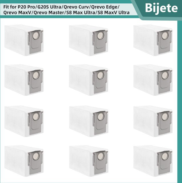 Roborock Staubsaugerbeutel für Qrevo S, Qrevo Master, Qrevo Edge, S8 MaxV Ultra und Saros 10/10R/Z70 in Weiß - Bild 1