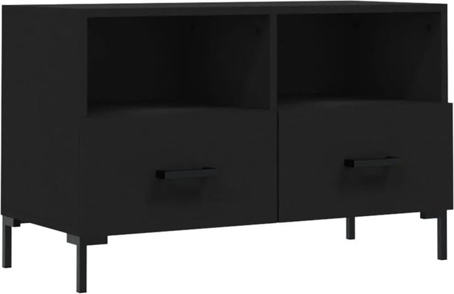 vidaXL TV-Schrank Modell 3 in Schwarz matt aus Holzwerkstoff und Eisen, B/T/H: 80 x 36 x 50 cm - Bild 1