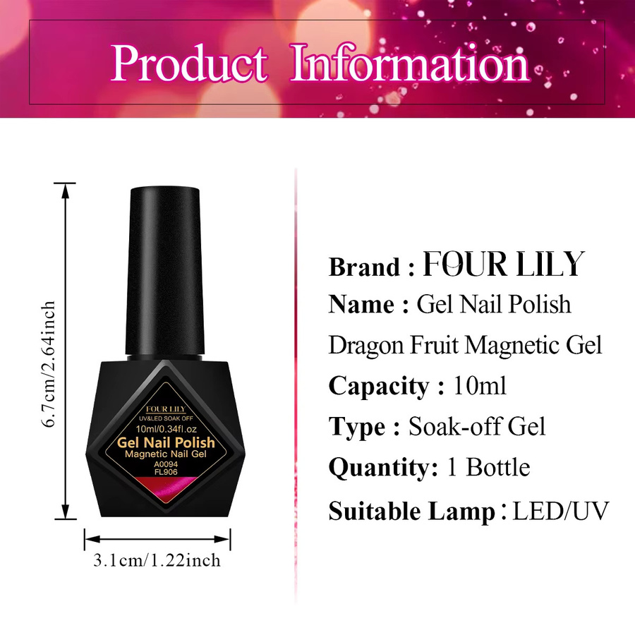 Four Lily Magnetgel Deep Purple Red, 10 ml, Schimmernd - Bild 6