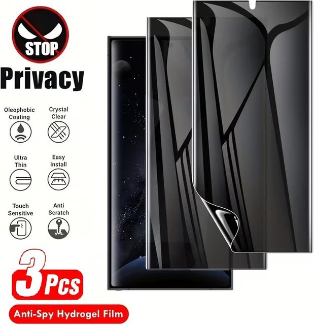 3 Stück Sichtschutz-Hydrogelfolie für Motorola Edge 40 50 Ultra Pro 60 Stylus 70 Fusion Displayschutzfolie mit Privacy-Funktion - Bild 1