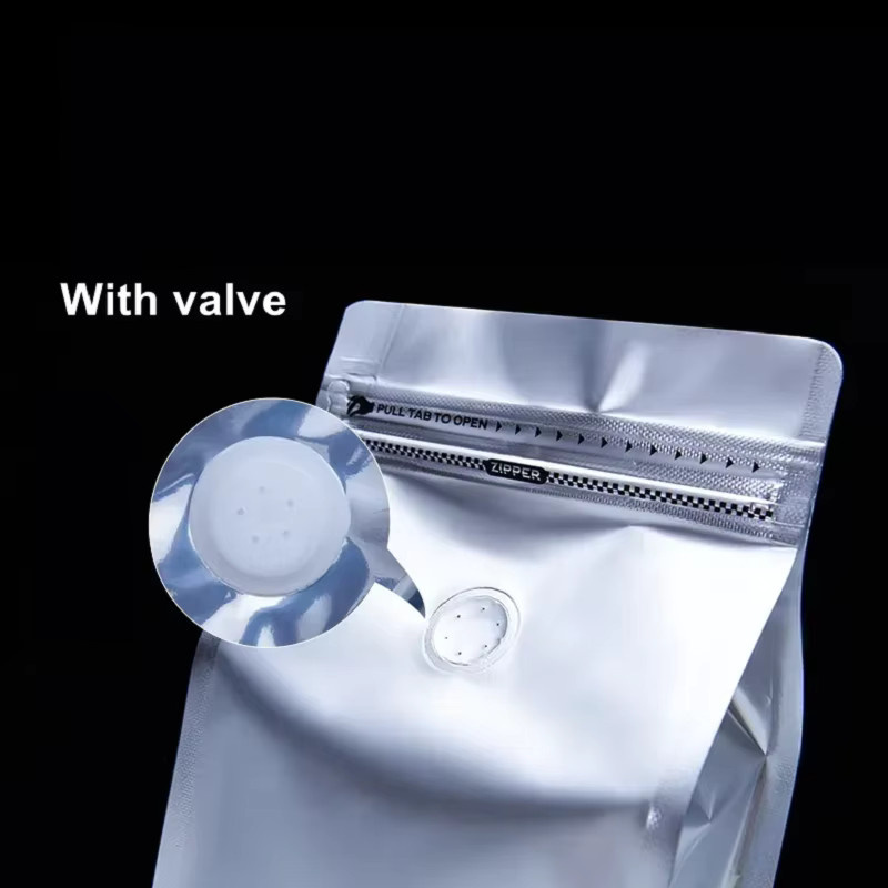 50 Stück luftdichte Kaffeebohnen-Verpackungsbeutel aus Aluminiumfolie mit Luftventil zur Aufbewahrung von Lebensmitteln, Tee und Nüssen - Bild 3