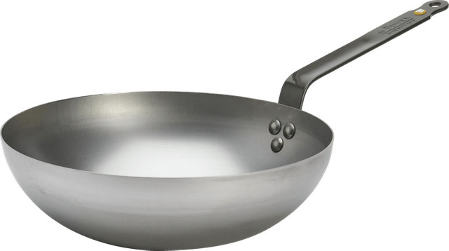 De Buyer Mineral B Wok mit Bienenwachsschicht in Grau/Silver, Durchmesser: 28 cm - Bild 1