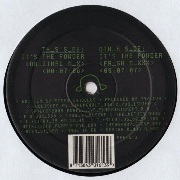 PAY TUR - It's The Powder Vinyl LP 12 Zoll, Purple Eye Entertainment, Electronic, Schwarz, Gebraucht - Bild 1
