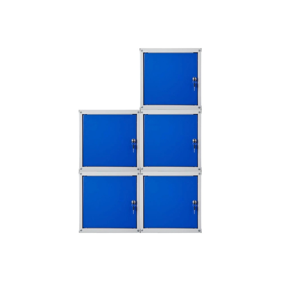 PROREGAL Cubic Schließfachwürfel Set aus Metall, 5 Stück, Grau-Blau, H x B x T: 35 x 35 x 35 cm - Bild 2