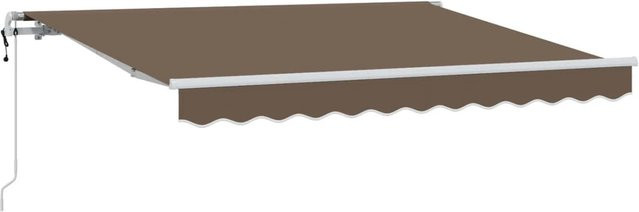 vidaXL Ausziehbare Markise in Taupe aus Stoff und Aluminium, manuell und fernbedienbar, B: 350 cm, T: 250 cm - Bild 1
