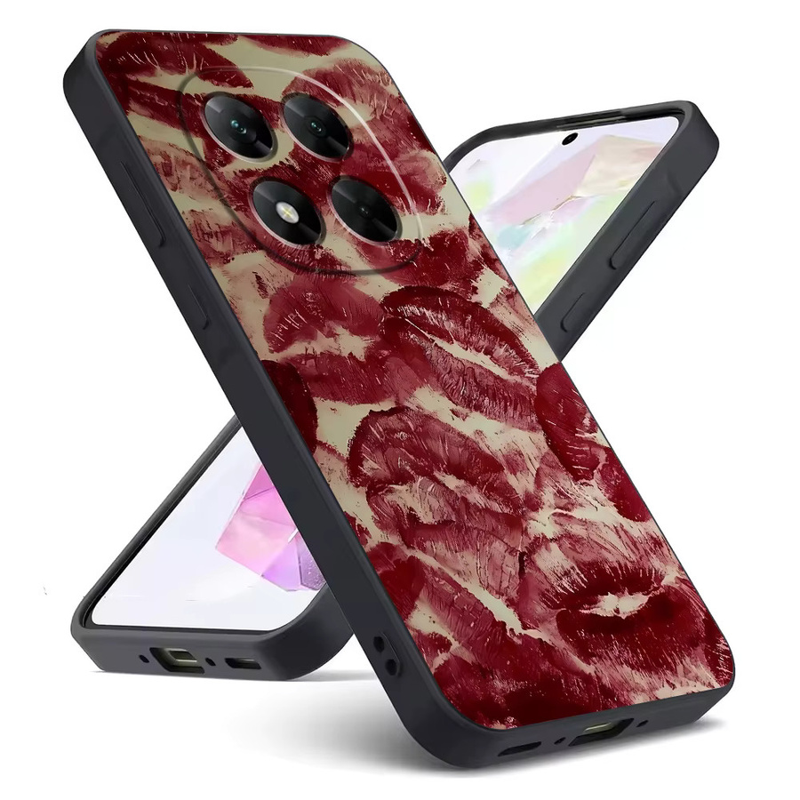 Weiche Handyhülle mit Lippen-Print für Xiaomi Redmi Note Serie in Schwarz - Bild 4