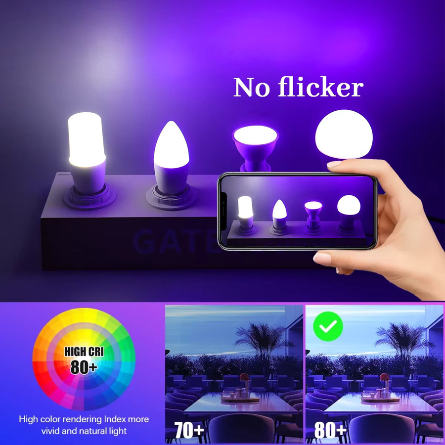 RGB LED E27 Leuchtmittel mit Fernbedienung, 6W dimmbar, Multicolour - Bild 5