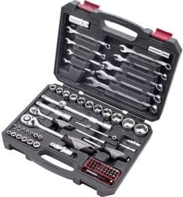 Kraftwerk Steckschlüssel-Satz Basic 1/4 Zoll und 1/2 Zoll, 80-teilig, multicolor - Bild 1
