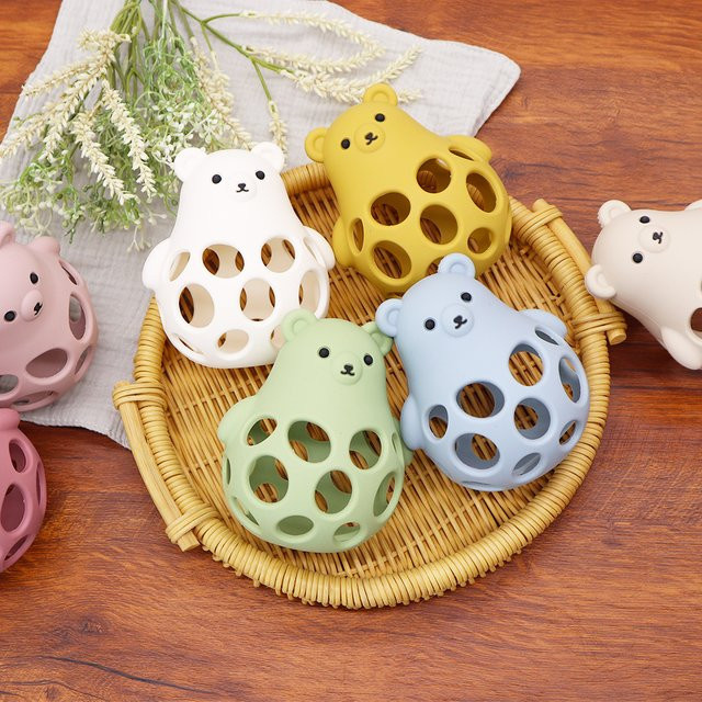 Muslin life Silikon Baby Beißring in Tierform, BPA-frei, Weiß/Mehrfarbig - Bild 1