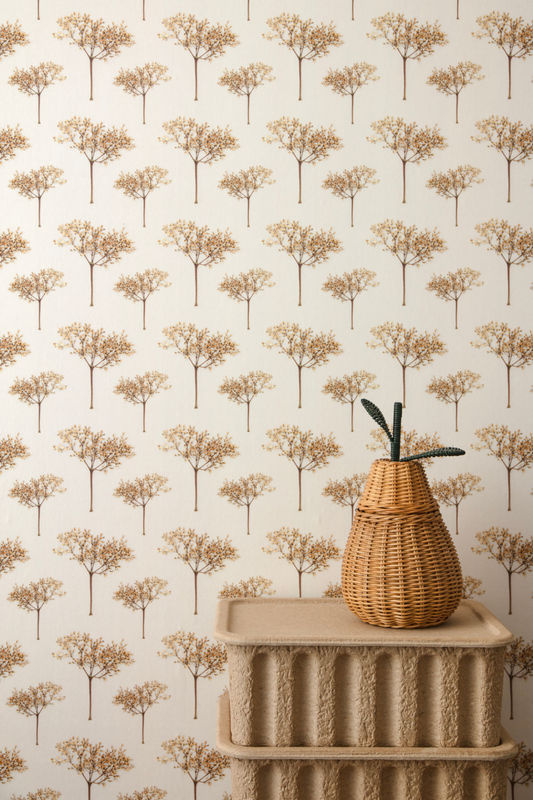 Studio Ditte Tapete Small Trees Boompjes in Beige und Multicolour mit botanischem Naturdesign - Bild 3