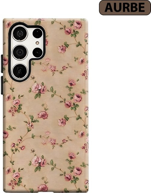 Stoßfeste Handyhülle mit Vintage Rosenranken für Samsung Galaxy S26 S25 S24 S23 Ultra Plus in robuster Doppelschicht-Bauweise - Bild 1