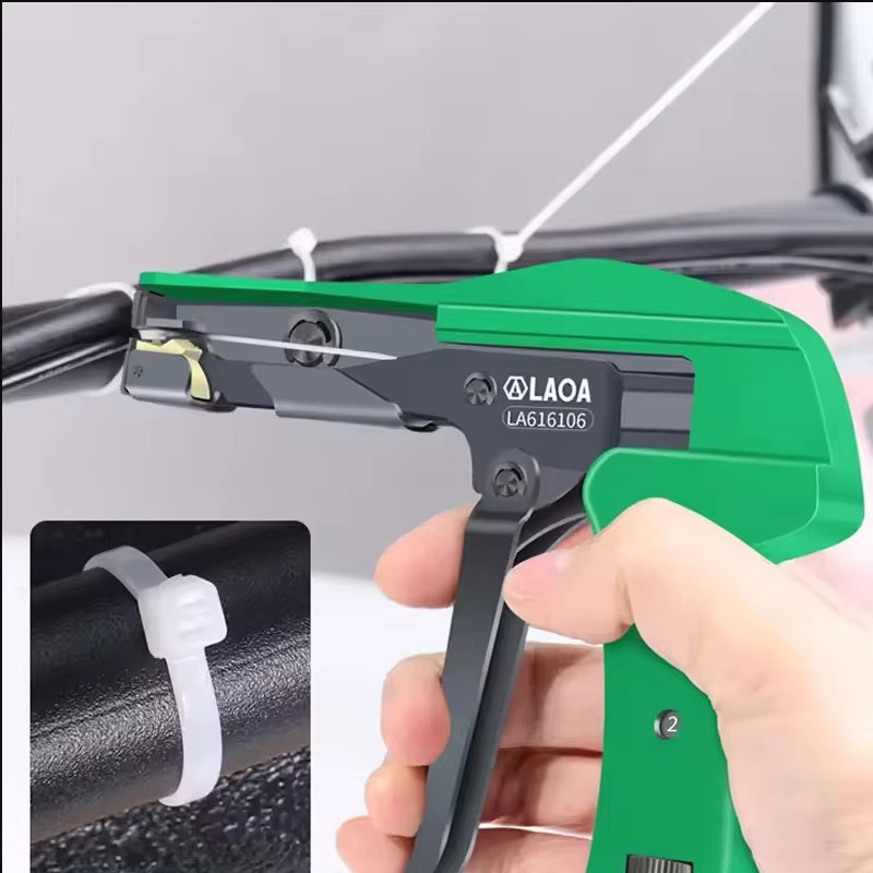 LAOA Kabelbinderpistole in Grün für Nylon-Kabelbinder mit einer Breite von 2,2 bis 4,8 mm und automatischer Spannungsabschaltung - Bild 3