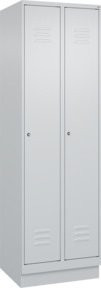 C+P Spind Classic PLUS Garderobenschrank mit Sockel, 2 Abteile, Grau, H x B x T: 195 x 60 x 50 cm - Bild 1