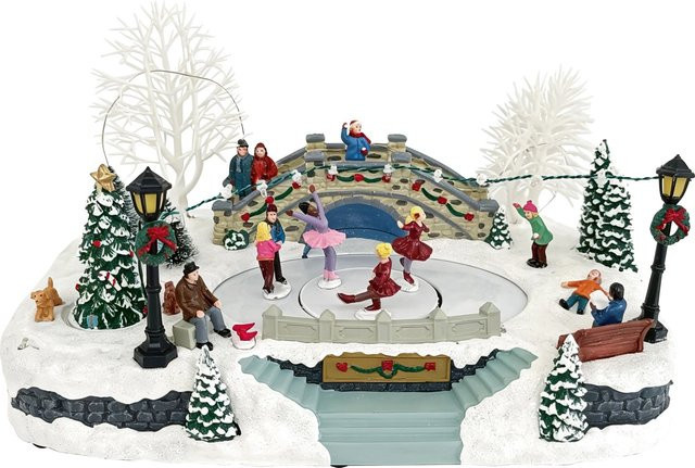 Beleuchtete OBI Weihnachtsdorf Eislaufbahn in Mehrfarbig, Breite: 35,3 cm - Bild 1