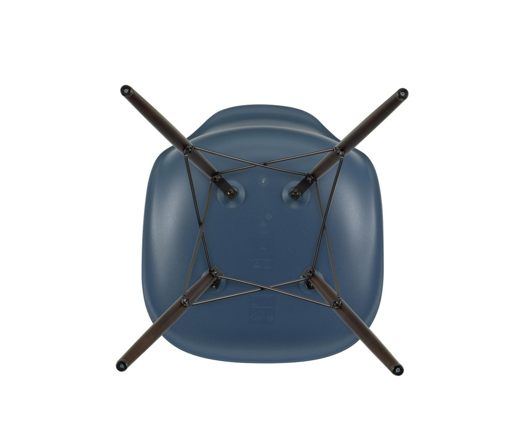 Vitra DSW Eames Plastic Side Chair in Blau aus Kunststoff und Holz mit mattem Finish - Bild 4