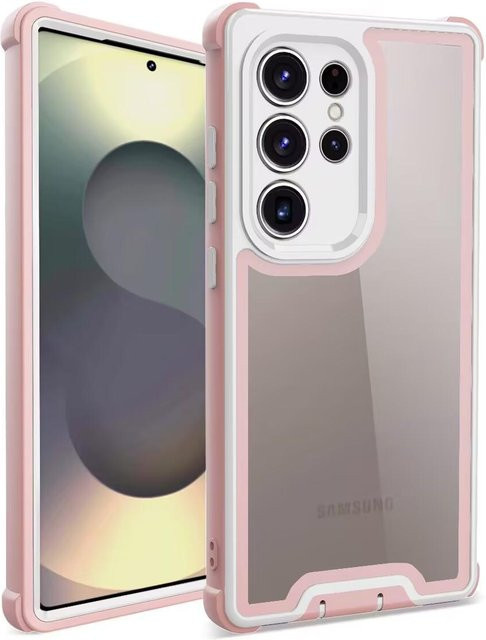 Luxus 2-in-1 Schutzhülle für Samsung Galaxy S25 Ultra und S25 mit robustem PC-Frontrahmen und TPU-Stoßfänger in Pink - Bild 1