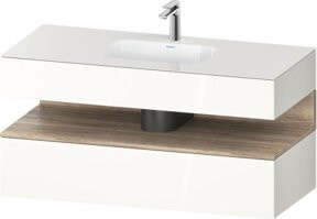 Duravit Qatego Einbauwaschtisch-Möbel-Set in Weiß Hochglanz, B/T/H: 120 x 55 x 60 cm - Bild 1