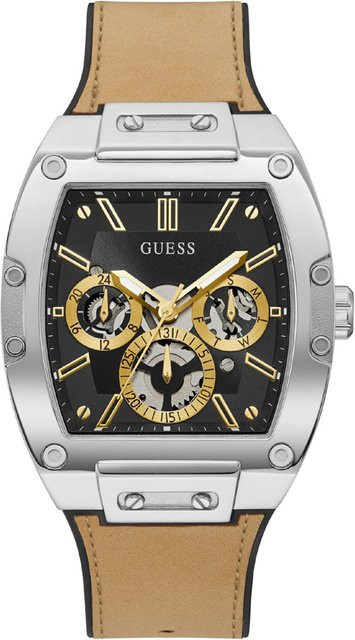 Guess Phoenix Herrenuhr, Quarz, Edelstahl, 43 mm, Silikon, Grau - Bild 1