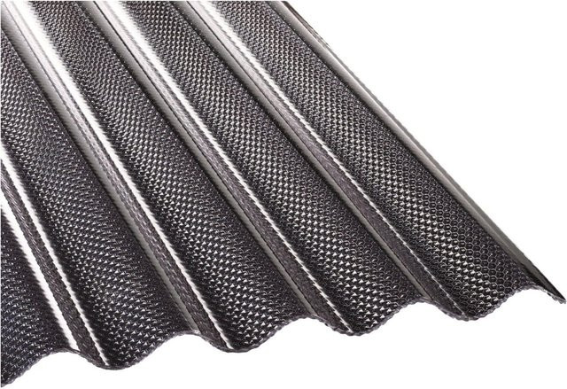 Tejemacro PC-Lichtwellplatte S76/18 aus Polycarbonat in Lichtgrau, B: 104,5 cm, H: 400 cm, Tiefe: 0,28 cm - Bild 1