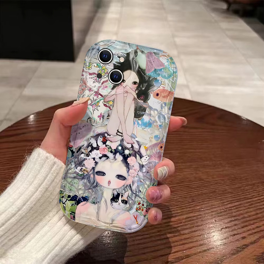 Aya Takano 3D Wave Luxus Hülle für Xiaomi Redmi Note 13 12 11 10 Pro Plus 4G 5G Multicolor - Bild 3