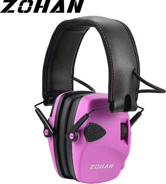 ZOHAN Elektronischer Sicherheits-Gehörschutz mit automatischer Geräuschreduzierung in Pink für Jagd und Schießen - Bild 1