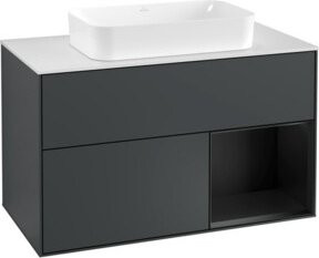 Villeroy & Boch Waschtischunterschrank Finion mit Abdeckplatte in Weiß und Blau, B: 100 cm, T: 50,1 cm - Bild 1