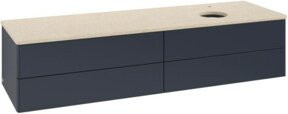 V&B Waschtischunterschrank Antao ohne Frontstruktur mit Beleuchtung, Farbe Blau, B/T: 160 x 50 cm - Bild 1