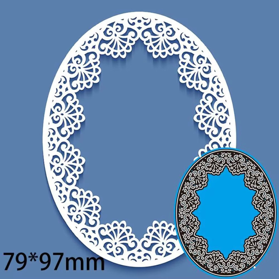 Metall-Stanzform Schneeflocken und ovale Spitze für Scrapbooking und Grußkarten - Bild 3