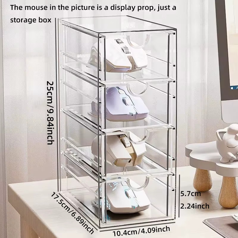 Staubdichte Maus-Aufbewahrungsbox als mehrschichtiges Display Rack für Gaming-Mäuse in Transparent, Vitrine-Ständer für mechanische und kabellose Mäuse - Bild 4