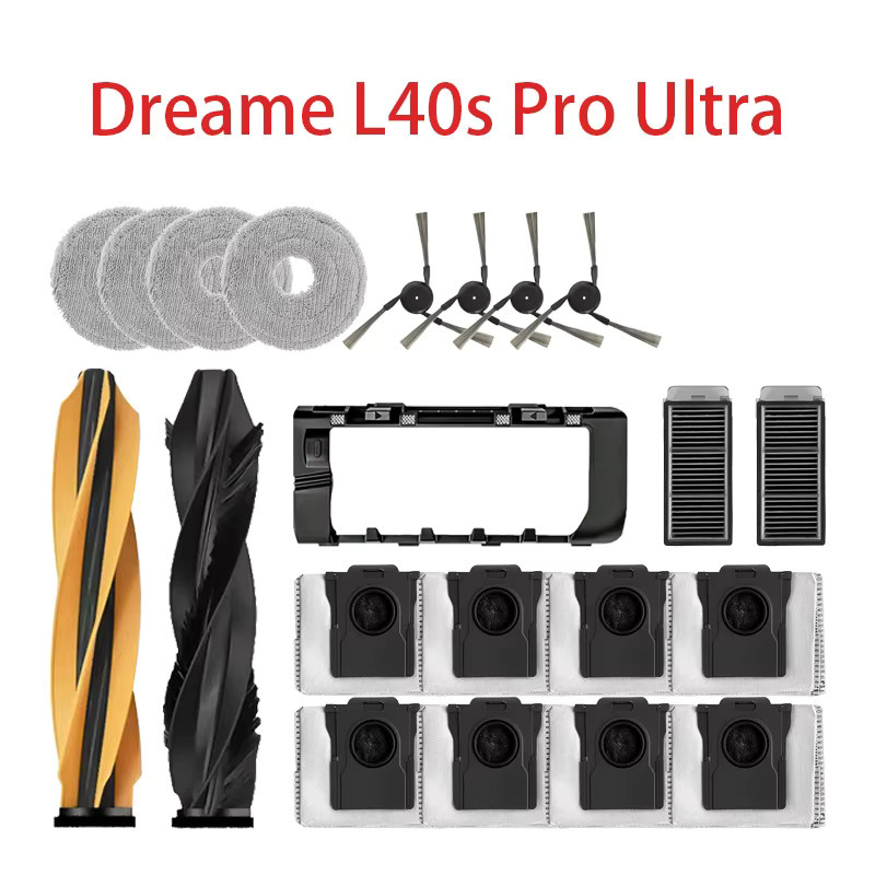 Dreame L40s Pro Ultra Roboterstaubsauger Zubehör Set mit Hauptbürste, Seitenbürste, HEPA-Filter, Wischtüchern und Staubbeuteln in Multicolour - Bild 3