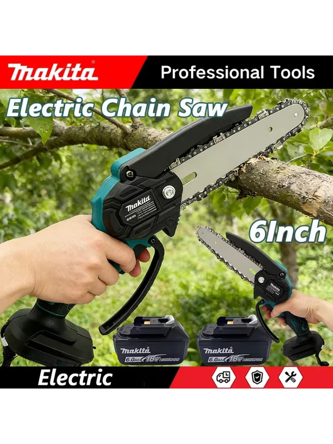 Makita Akku-Elektrokettensäge 6 Zoll in Türkis für 18V Akku - Bild 3