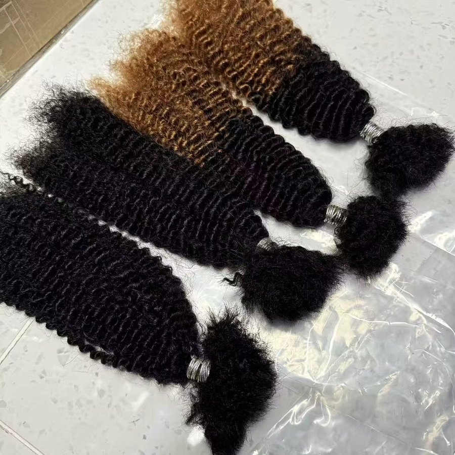 NABI Kinky Haarbündel Twist Braids Afro Kinky Curly Remy Echthaar, 10 Zoll - Bild 6